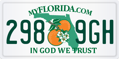 FL license plate 2989GH