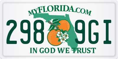 FL license plate 2989GI