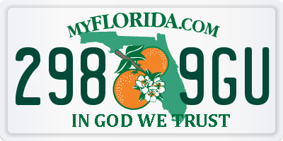FL license plate 2989GU