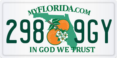 FL license plate 2989GY