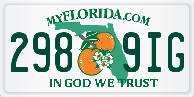 FL license plate 2989IG