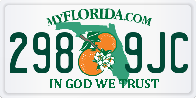 FL license plate 2989JC