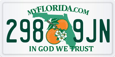FL license plate 2989JN