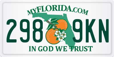 FL license plate 2989KN