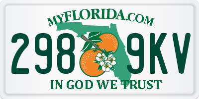 FL license plate 2989KV