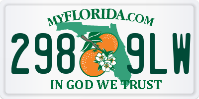 FL license plate 2989LW