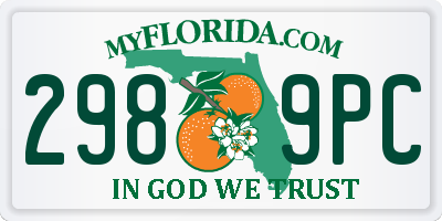 FL license plate 2989PC