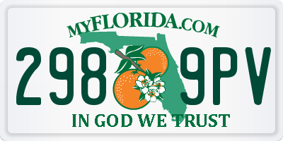 FL license plate 2989PV