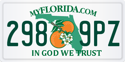 FL license plate 2989PZ