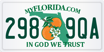 FL license plate 2989QA