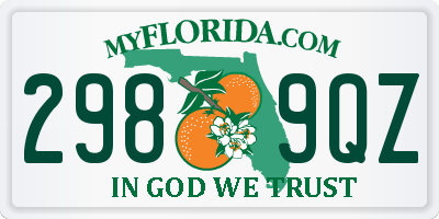 FL license plate 2989QZ