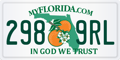 FL license plate 2989RL