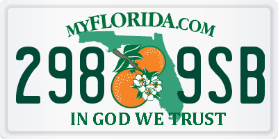 FL license plate 2989SB