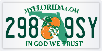 FL license plate 2989SY