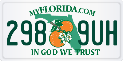 FL license plate 2989UH