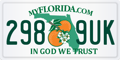 FL license plate 2989UK