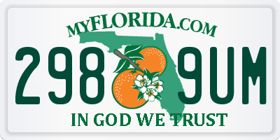 FL license plate 2989UM