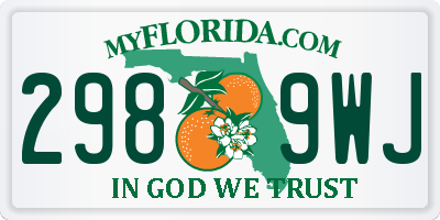 FL license plate 2989WJ