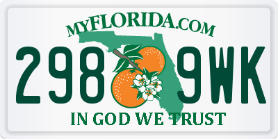 FL license plate 2989WK
