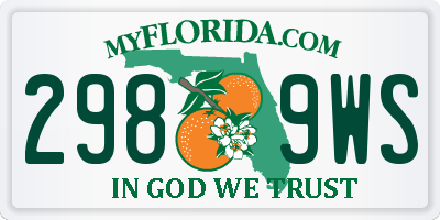 FL license plate 2989WS