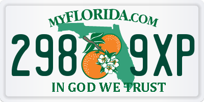 FL license plate 2989XP