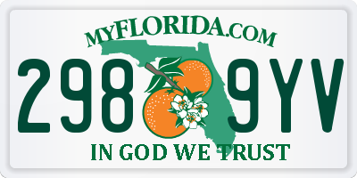FL license plate 2989YV