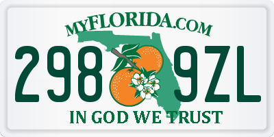 FL license plate 2989ZL
