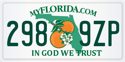 FL license plate 2989ZP