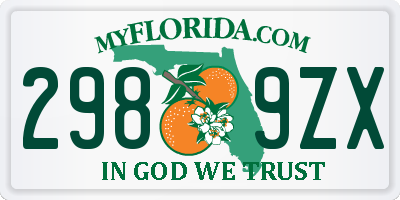FL license plate 2989ZX