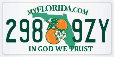 FL license plate 2989ZY