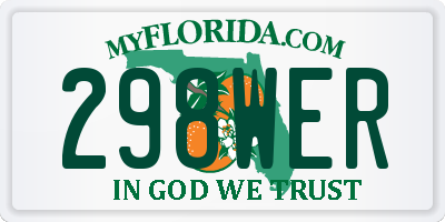 FL license plate 298WER