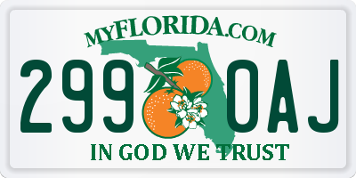 FL license plate 2990AJ