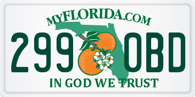 FL license plate 2990BD