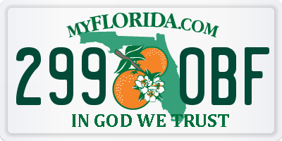 FL license plate 2990BF