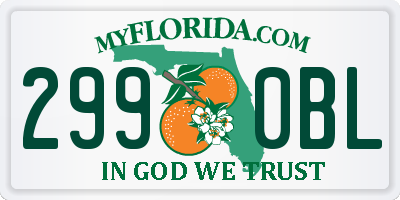 FL license plate 2990BL