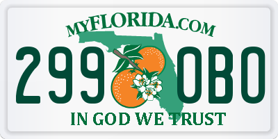 FL license plate 2990BO