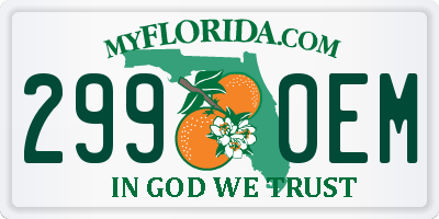 FL license plate 2990EM