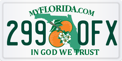 FL license plate 2990FX