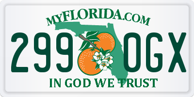 FL license plate 2990GX