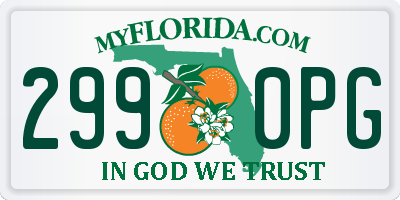 FL license plate 2990PG