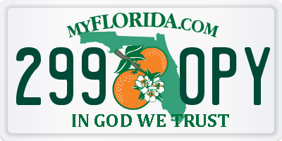 FL license plate 2990PY