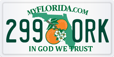 FL license plate 2990RK