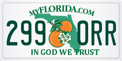 FL license plate 2990RR