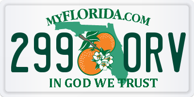 FL license plate 2990RV