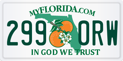 FL license plate 2990RW