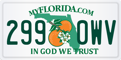 FL license plate 2990WV