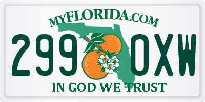 FL license plate 2990XW
