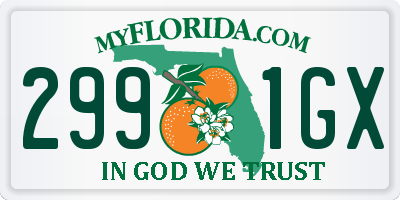 FL license plate 2991GX