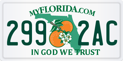 FL license plate 2992AC