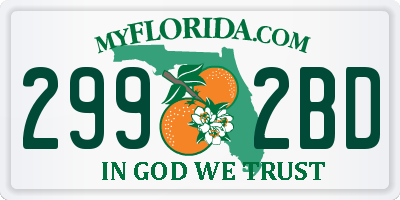 FL license plate 2992BD